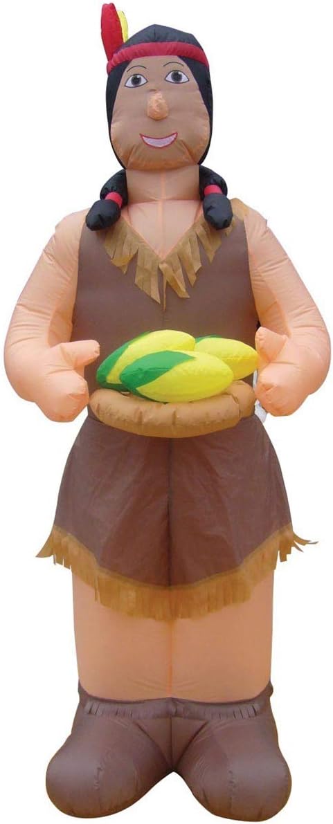 Air Blown Inflatable 6'9 Native American Woman Holding Corn Yard Decoration