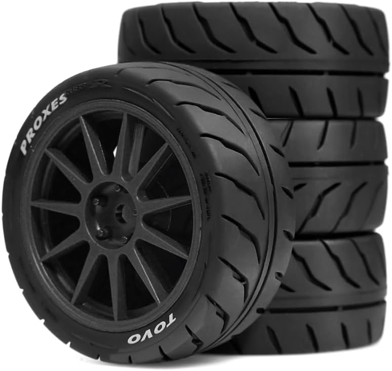 4PCS 68MM 1/10 RC On Road Tyres For 1/10 Scale RC Drift Cars Tamiya TT01 TT02 XV01 TA06 PTG2 HPI KYOSHO FW06 HSP TA06 A959 Traxxas W212 /Hex:12mm (White)