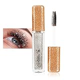 Rosarden Galaxy Glitter Mascara - Waterproof Long Lasting Mascara for Eyelashes - Shiny Sparkle Diamond Mascara - Makeup Mascara for Length and Volume - Smudge Proof Eyelash Mascara for Party Wedding