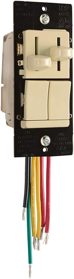 Ivory Dual Control Dimmer and Fan Switch