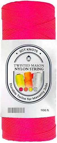 Miniatura 2 de Cordón SGT KNOTS número 18, retorcido, para albañil, cuerda para albañil de nailon, para trabajos de bricolaje, manualidades, uso comercial y