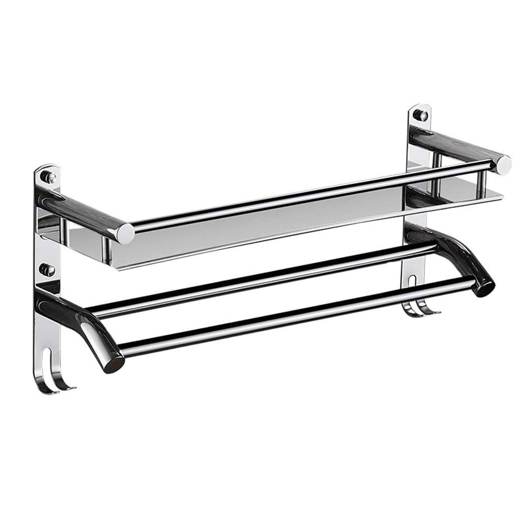 Mensola da Bagno, portasciugamani con Barra in Vetro e Binario in Acciaio Inox, Finitura Resistente alla ruggine, Montaggio a Parete (Dimensioni: