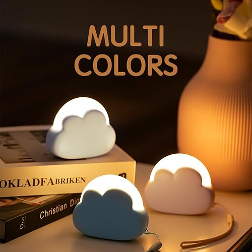 Miniatura 10 de Luz de noche LED portátil, linda lámpara de escritorio en forma de nube, mini, con 4 modos de funcionamiento, luz de noche recargable para niños,