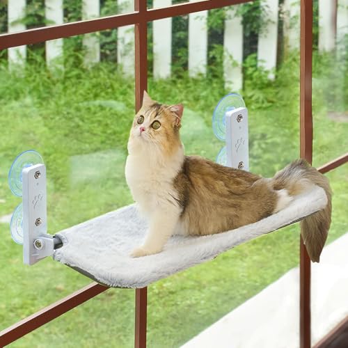 Duscdesp Katze Hängematte Fensterliege für Katzen, Faltbare Katzenhängematte Katzenbett Fenster Katzenliege mit Starken Saugnäpfe Fensterplätze Fensterbank mit Waschbare Doppelseitiges Stoffpolster Duscdesp Katze Hängematte Fensterliege für Katzen, Faltbare Katzenhängematte Katzenbett Fenster Katzenliege mit Starken Saugnäpfe Fensterplätze Fensterbank mit Waschbare Doppelseitiges Stoffpolster