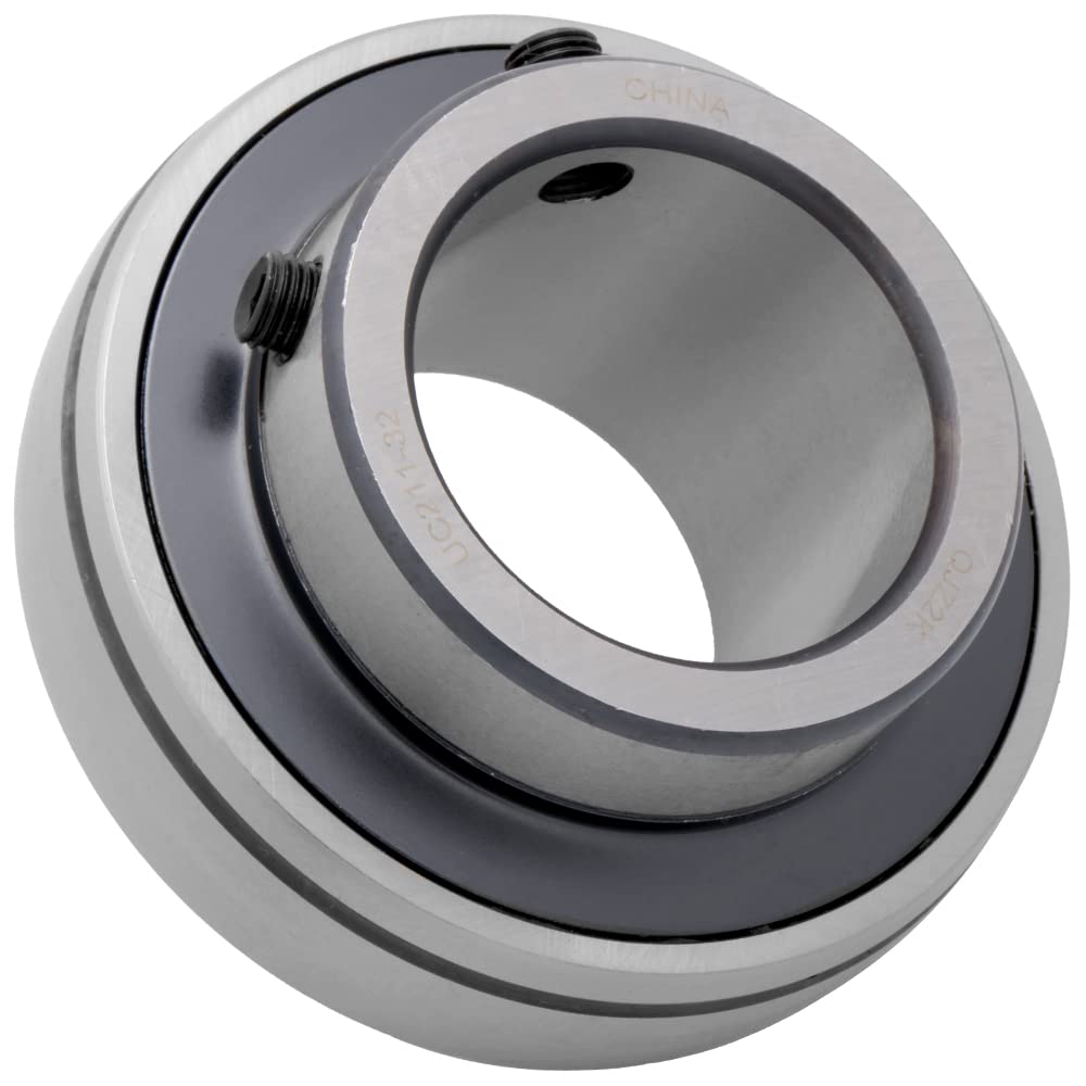 UC211-32 - Insert Bearing - 2 in Bore - 3-15/16 in Outer Diameter - 2.189 in Width - 0.984 in Outer Ring Width - Set Screw Locking Collar, Relubricable