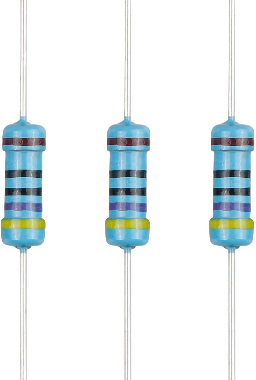 100pcs 470 ohm Resistor 1/2w (0.5Watt) ±1% Tolerance Metal Film Fixed Resistor, Multiple Values of Resistance Optional