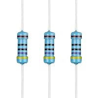 Vista 65 de 100 resistencias de 1 ohm 1/2 W (0.5 vatios) ±1% tolerancia de película metálica, resistencia fija de múltiples valores de resistencia opcional