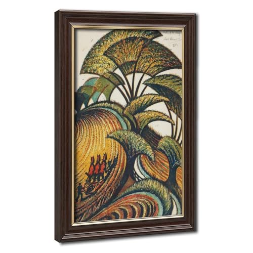 Toile Fall of The Leaf par Sybil Andrews avec cadre suspendu haut de gamme