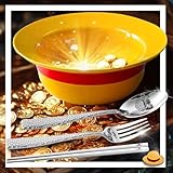 shiningsoul Ceramic Anime Style Straw Hat Ramen Bowl Set, Hammered Stainless Steel Fork & Spoon, Good ideal Gift Anime Merchandise for OP Fans(Captain’s Feast Edition)