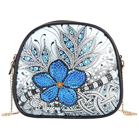 VVBAOZI DIY Special Shape Flowers Diamond Art Crossbody Purse PU Leather Crystal Rhinestone Flowers Diamond Painting Handbags with Chain for Adults(Size:7.5''x6.7) Cover