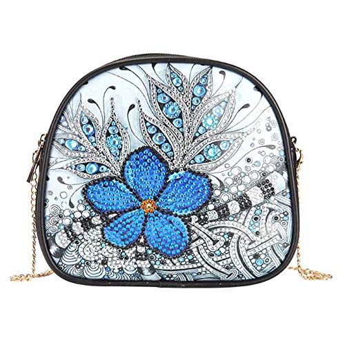 Bolso cruzado con forma especial 5D de diamantes de imitación, con cadena para adultos y niños (tamaño 7.5 x 6.7 pulgadas)