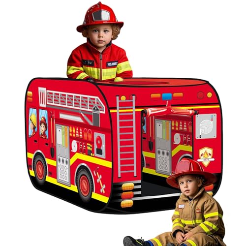 Pop Up Tent Kids: Fire Truck Tent, Pop - Up Playhouse Toy Suitable, Playhouse Toy Play Tents for Kids Aged 1-3 Years Old Boys and Girls(Fire Truck)