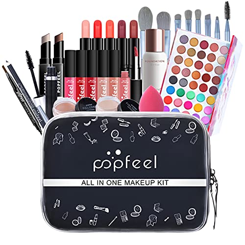 Kit de Maquillage Complet, FantasyDay Coffret de Maquillage Makeup Gift Set avec Ombres Paupières, Rouge à Lèvres, Pinceaux, Bâton de contour, Mascara, Correcteur, Blush, Crayon à sourcils, Trousse