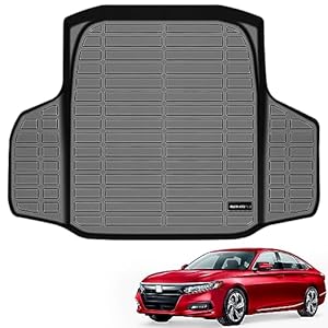 Auxko All Weather Cargo Liner Fit for Honda Accord 2018-2024 (Include Hybrid) TPE Rubber Liners Accord Accessories All Season Guard Odorless Anti-Slip Cargo Mat Black