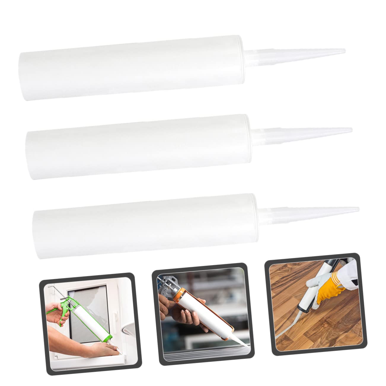 3Pcs Reusable Empty Caulk Tubes for Easy Sealing and Diy Projects White Fillable Sealant Tubes for Windows Kitchens and Bathrooms - Image 3