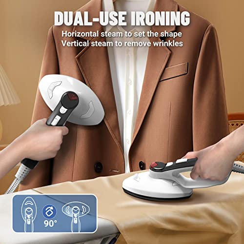 Ticwell Professional Steamer For Clothes, 1600 Watt Powerful Garment Steamer 20S Fast Heating With 4 Steam Levels, 2.4 Liter(81 Fl.oz.)Water Tank 90 Mins Of Continuous Steam, Self-Cleaning In One Step #TOP4