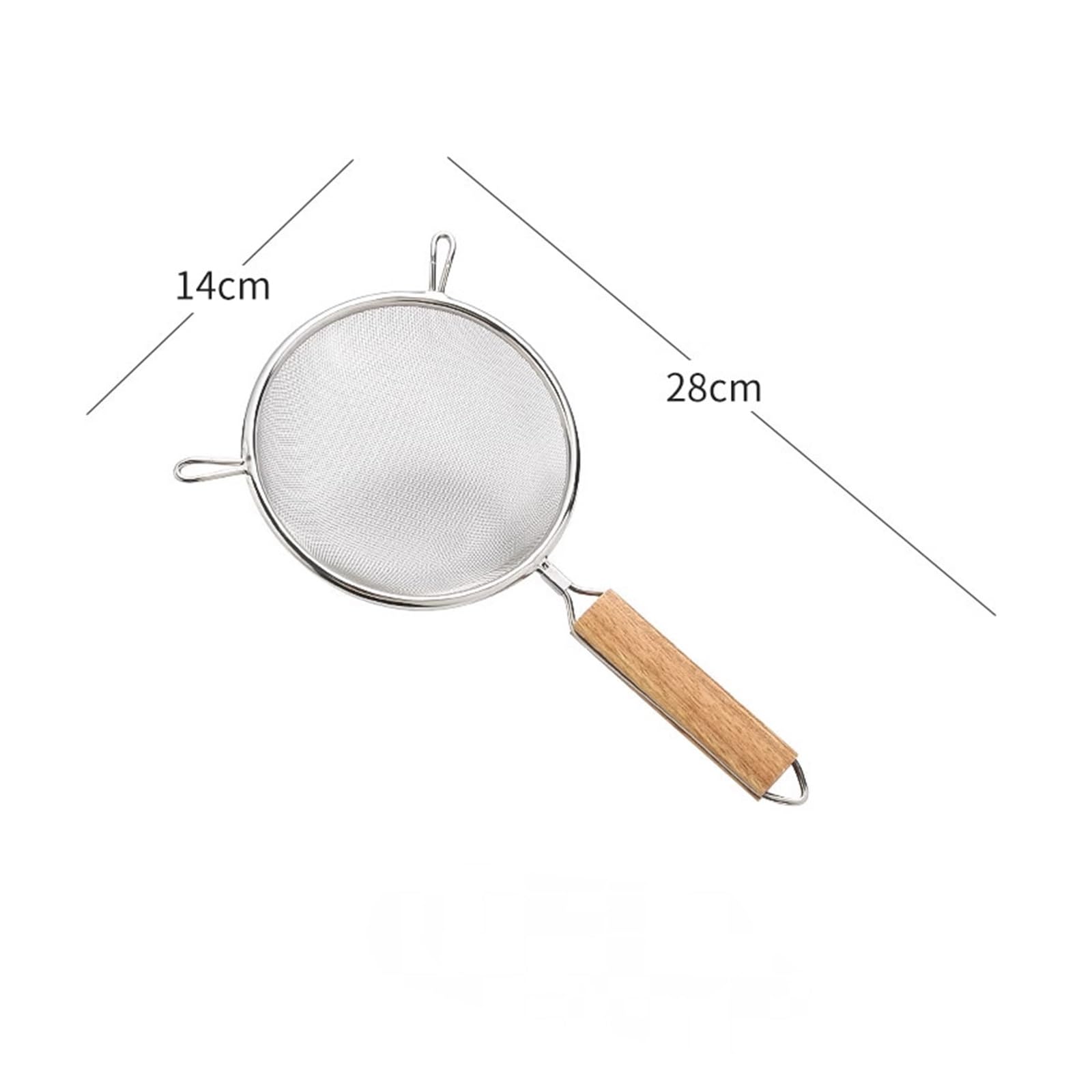 Colador Colador de ánfora simple de acero inoxidable de 7-20 cm, tamiz multifuncional de mango largo for harina.(BINAURAL 14CM)