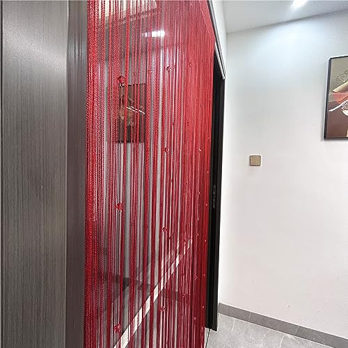 Cortina de hilos con borlas de cristal para puertas y ventanas 5