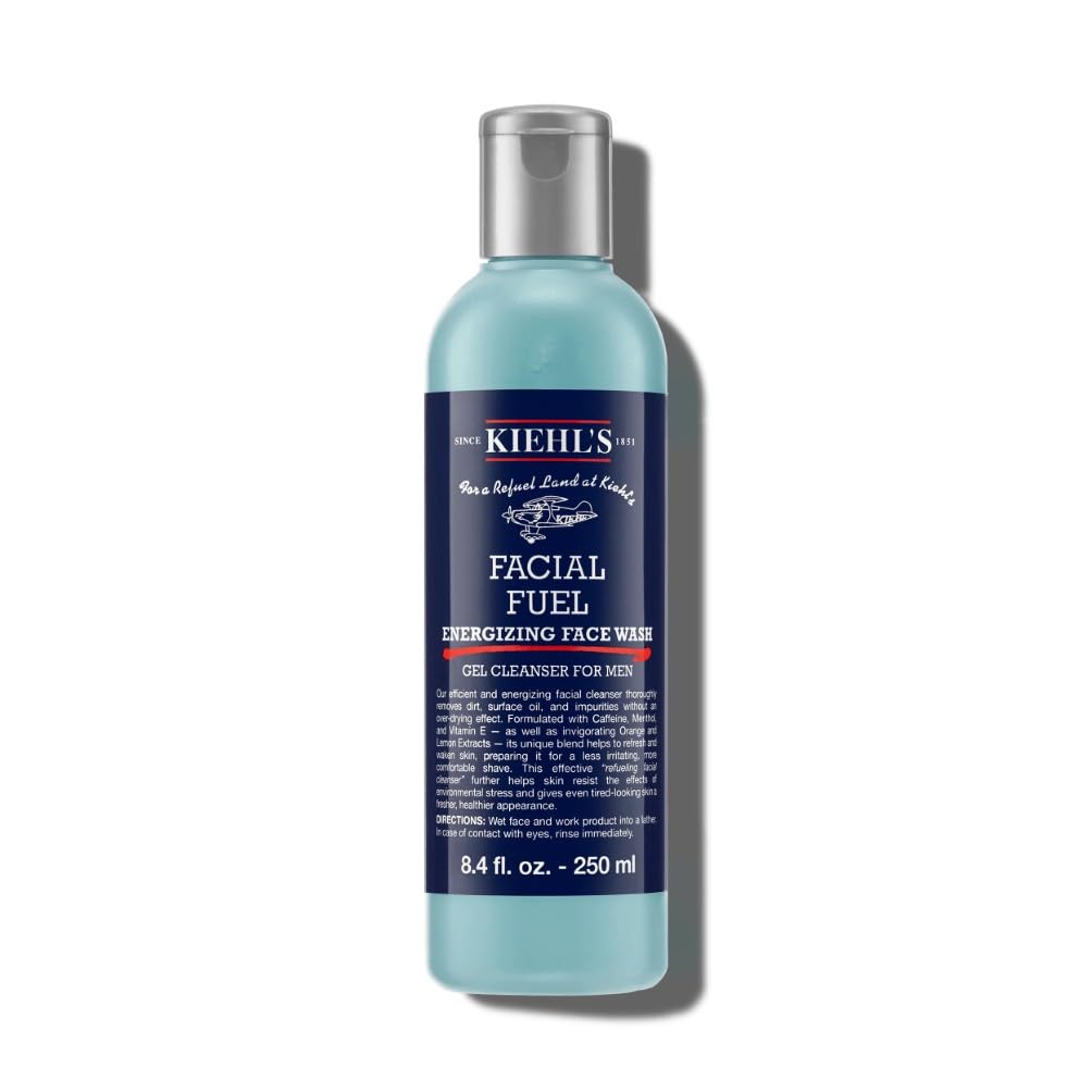 Kiehl's Facial Fuel Energizing Face Wash, Refreshing Men's Gel Cleanser, with Caffeine, Vitamin E and Menthol, All Skin TypesCradle to Cradle CertifiedCradle to Cradle CertifiedCradle to Cradle Certified