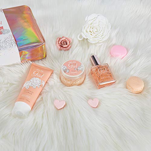 Draizee Home Spa Bath Gift Set for Womens and Girls w/ Refreshing Princess Flower Fragrance, 4 Pieces - Luxury Skin Care… - Image 6