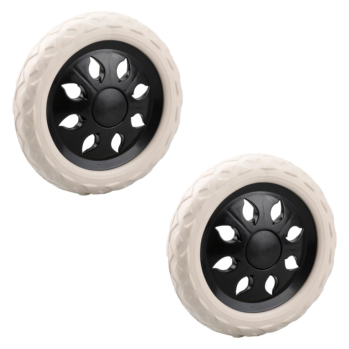 2Pcs Replacement Wheels - GLADFRESIT Shopping Trolley Wheels Plastic Core Foaming Wheel Trolley Spare Castors for Wheelchair Luggage
