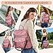 ROOSALANCE Backpack Purse for Women Pu Leather Backpack Fashion Ladies Shoulder Bag Handbags for Travel Daily Use, Pink