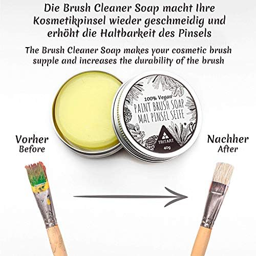 Tritart Brush Soap for Acrylic Paint and Watercolor | Artist Brush Cleaner| 40g Vegan Brush Soap