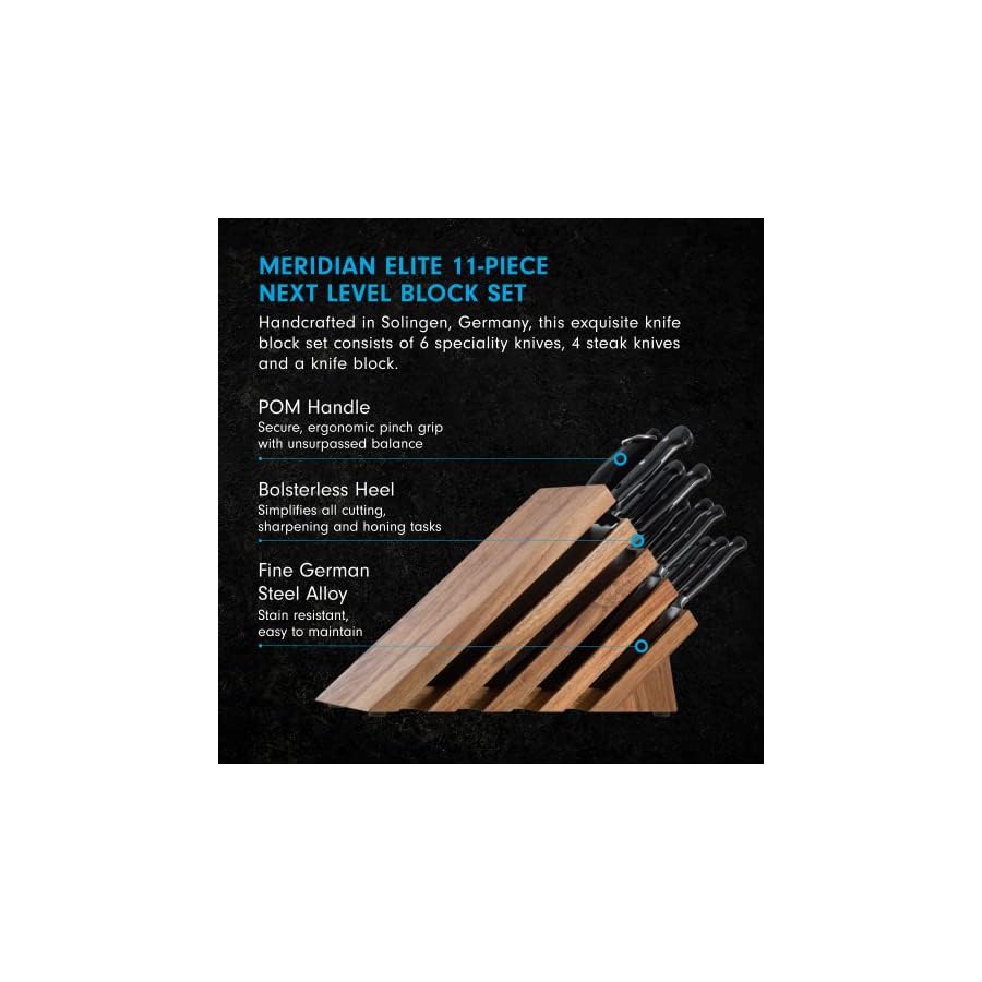 Messermeister-Meridian-Elite-11-Piece-Next-Level-Block-Set-Includes-Includes-6-Speciality-Knives-4-Steak-Knives-Knife-Block Messermeister Meridian Elite 11-Piece Next Level Block Set - Includes Includes 6 Speciality Knives, 4 Steak Knives & Knife Block