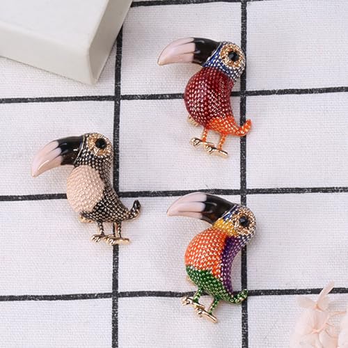 Image of Enamel Bird Brooch for Women Rhinestones Owl /Hummingbird /Eagle /Toucan Lapel Pin Cute Bird Brooches Jewelry Gifts for Mom Wife