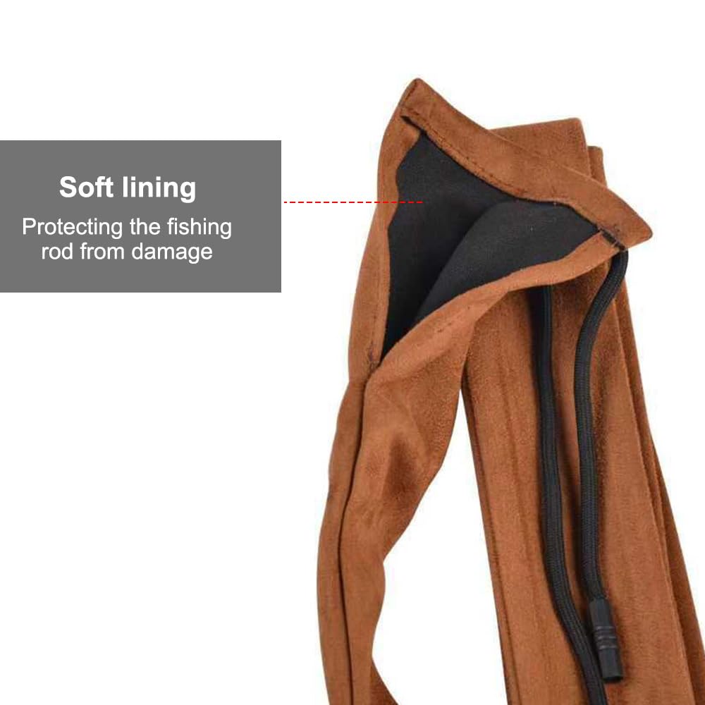 MiOYOOW Bolsa para caña de pescar, bolsa de gamuza para caña de pescar, funda suave para cañas de pescar para interiores y exteriores