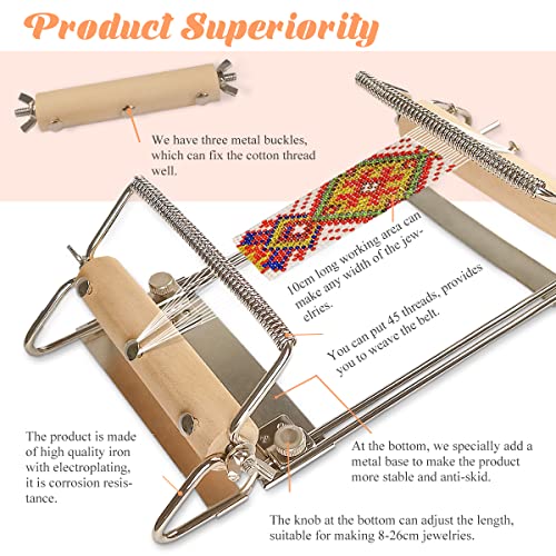 Hobbyworker 20220510 The Third Generation Beading Loom Kit With Seed Beads, Bead Needle,Beading Thread,Needle Threader,Bead Scoop And Instruction Manual,Bead Looms For Adult Jewelry Beading Supplies thumb #2