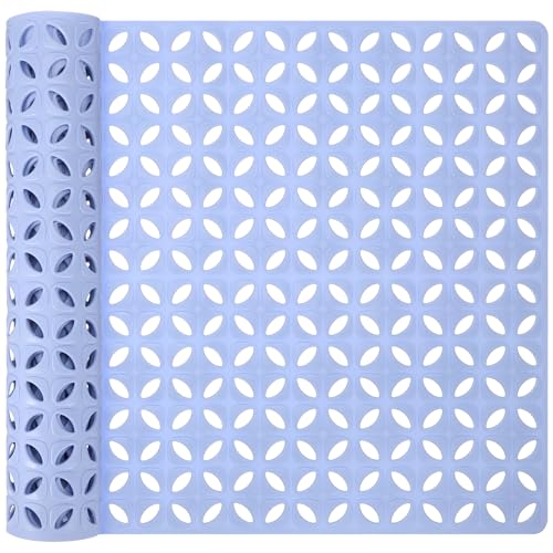 Alfombrilla de ducha antideslizante Amosfun gris con drenaje para el suelo 2