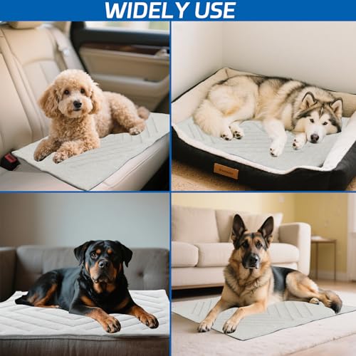 Becrowm Hundekühlmatte Selbstkühlende Faltbare Kühlmatte für Hunde im Sommer Kühlmatte für Hunde und Katzen Maschinenwaschbar (Grau, Mittel)