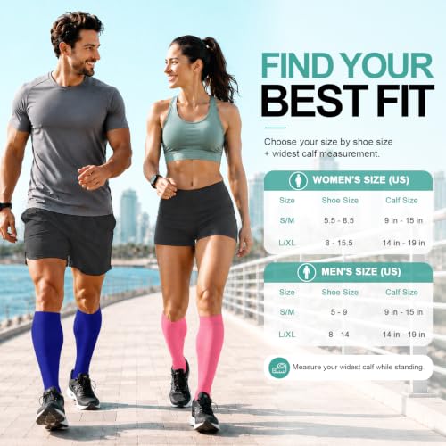 Image of Laite Hebe 3 Pack Medical Compression Sock-Compression Sock For Women and Men Circulation -Best for Running,Nursing,Athletic Sports