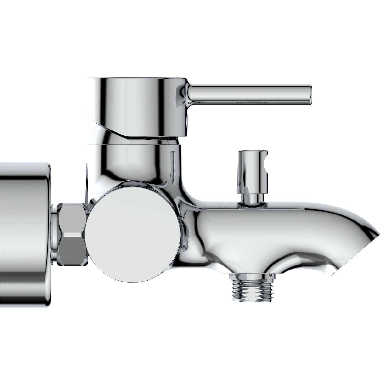 Ideal Standard BC199AA Ceraline Badearmatur zur Wandmontage – Einhebel-Badearmatur Aufputz DN 15 Ausladung 168 mm in Chrom