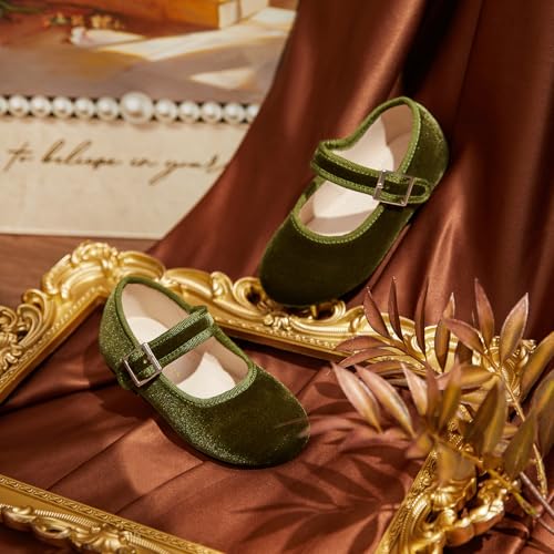 Image of PHIRAMIN Toddler Flower Girl Glitter Dress Shoes Little Girl Ballet Flats Bow Wedding Party
