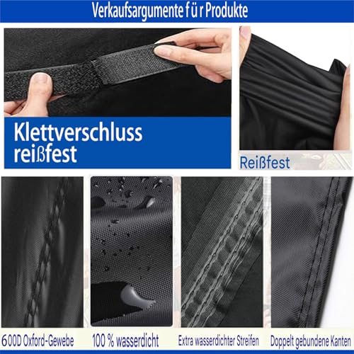Grillabdeckung für Enders Monroe Pro 4 SIK Turbo/Monroe Pro 3 SIK Turbo(ab 2020) Kansas 3 + 4 Brenner Boston 4 IK mit Kocher, 600D Oxford Wasserdicht Gasgrill Abdeckplane 168L x 66B x 116H cm