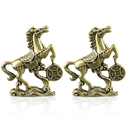 Set de 2 estatuas de caballo de latón Año 2026