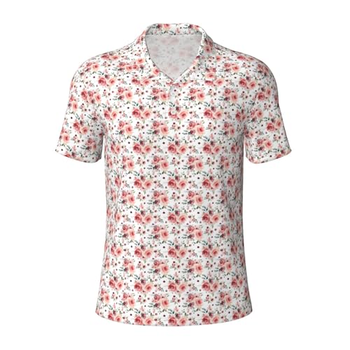 Polo homme respirant fleurs roses contre la chaleur pour un look décontracté