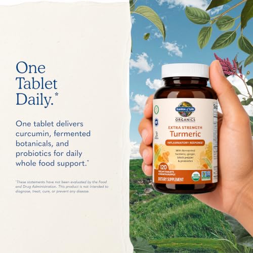 Garden of Life Organics Extra Strength Turmeric Supplement, 120 Tablets - image 8