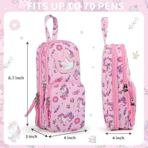 Berryrizz Y-BD02-6 Unicorn Large Capacity Pencil Case Pen Pouch Organizer Canvas Pencil Bag thumb #3