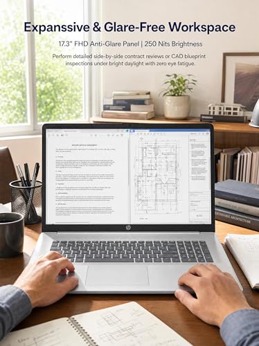 Image of HP 2026 17.3 inch FHD Business Laptop | Intel 10-Core i5-1334U | 96GB RAM, 512TB SSD for Multitasking | Anti-Glare Display, Backlit Keyboard, Fingerprint, Wi-Fi 6, Win 11 Pro | Silver w /Redragon Bundle