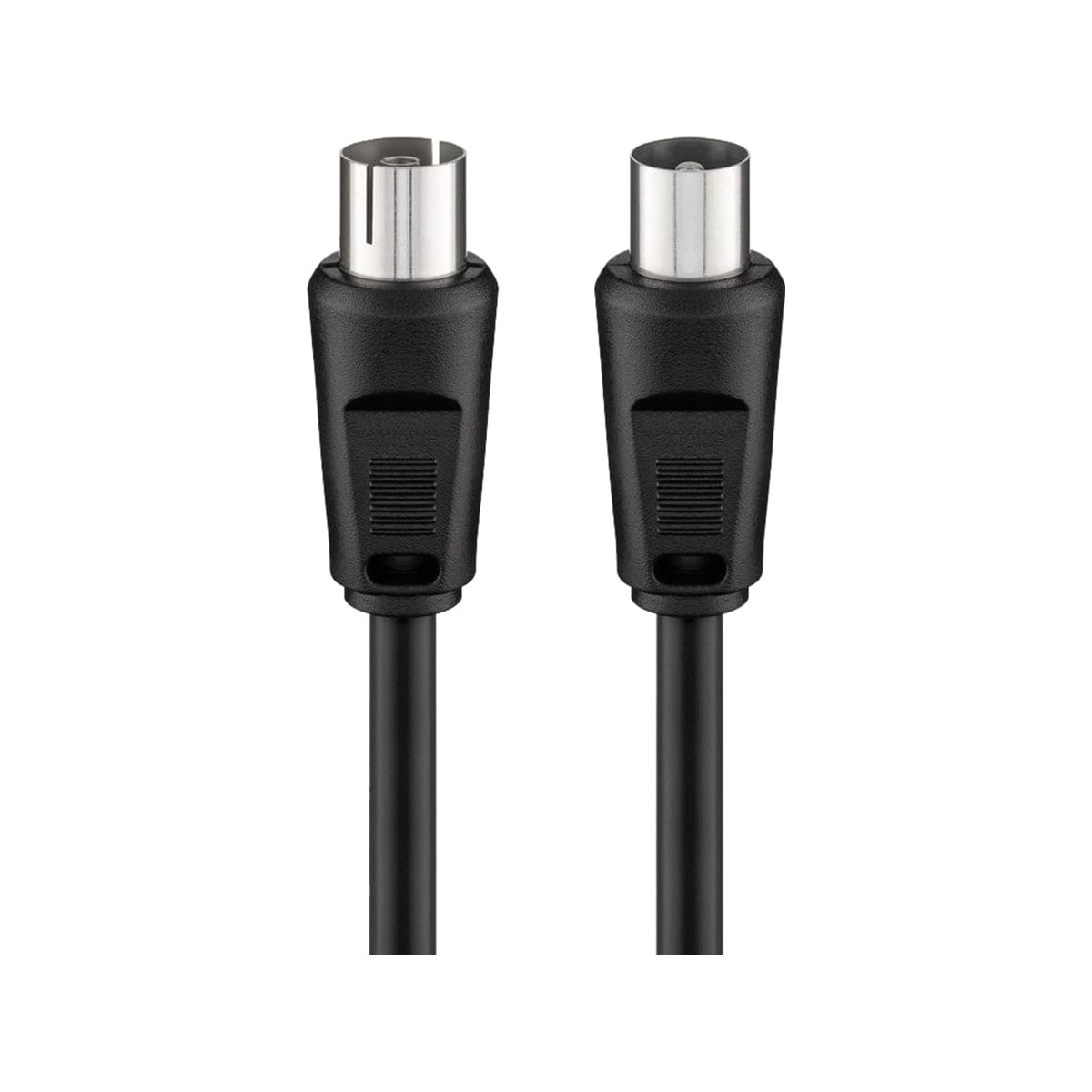 Goobay 11720 Cavetto Coassiale Antenna Coax 9.5 mm (70 dB), Schermatura Doppia, Nero, 1.5 m Lunghezza del Cavo