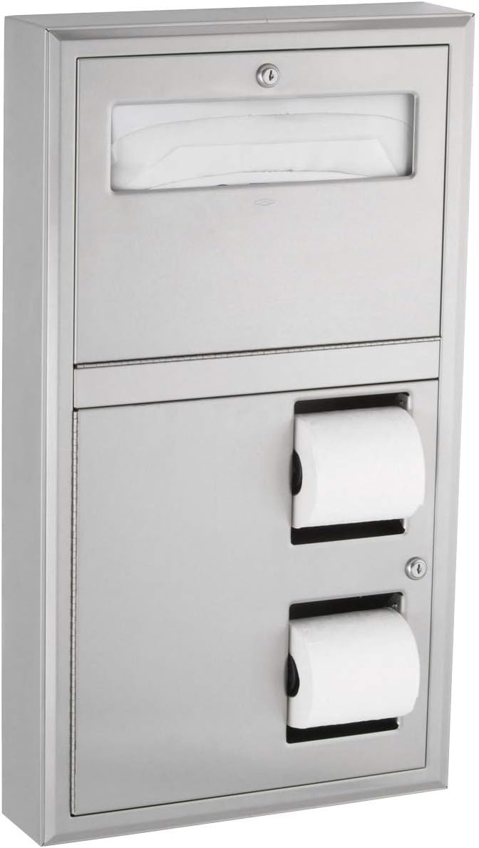 Bobrick Washroom Equipment Washroom Equipment Partition Mounted Toilet Seat Cover/Toilet Tissue Dispenser