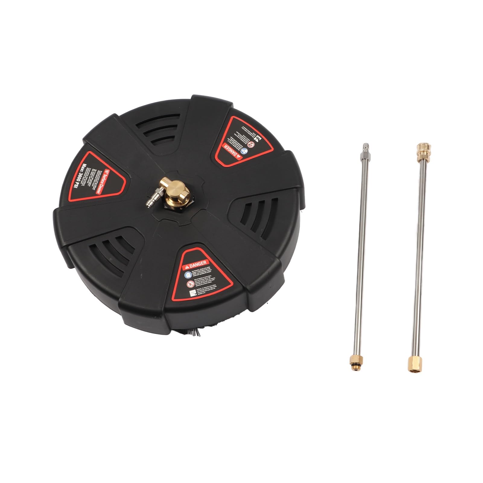 Cocoarm Limpiador de Superficies con Lavadora a Presión de 16 Pulgadas Limpiador de Superficies con Lavadora Eléctrica de Acero Inoxidable 3600 PSI 3 Ruedas Conexión Rápida de 1,4 Pulgadas con 2