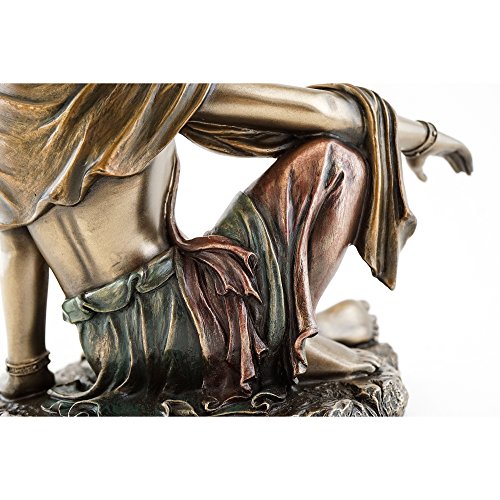 Estatua Quan Yin en bronce fundido 7.25 in x 6.5 in miniatura 7