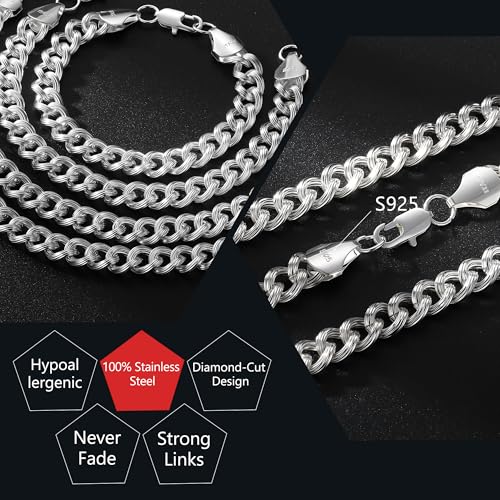 Pulsera de Plata S925 para Hombre Cadena de 9MM miniatura 5