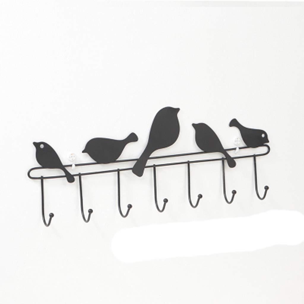 MRKU Coat Rack with Hooks Hanging Hanger Hats Bags Holder Tie Scarf Key Iron Wall Clothes Towel Shelf