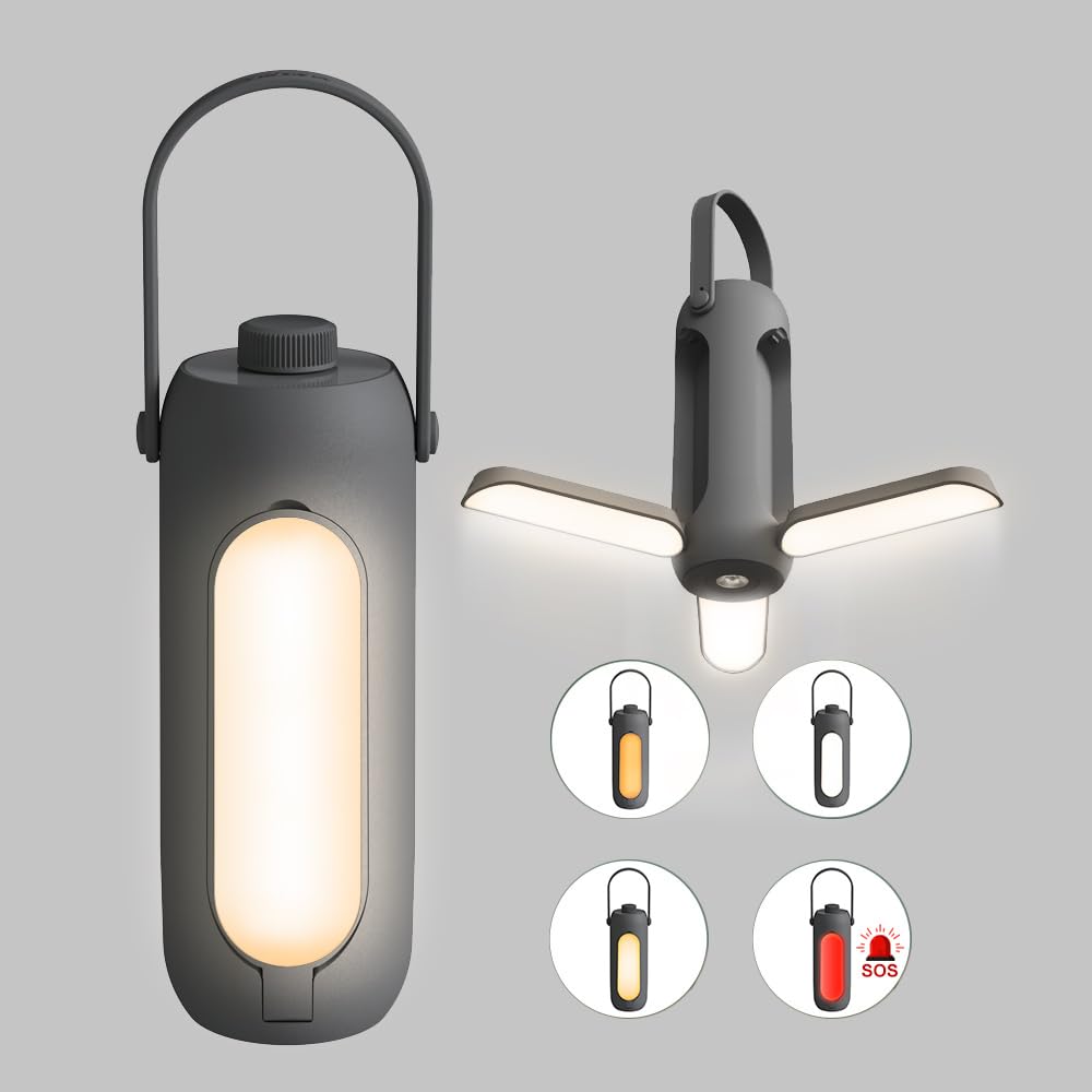 Camping Light Rechargeable Table Lamp/Pendant Lamp/Flashlight 10000mAh 4 Lighting Modes Portable Emergency Tent Light Camping Lantern, for Power Cut Hiking Fishing Emergency Situations in The Wild