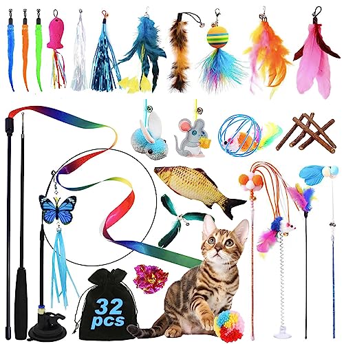 Juguetes Para Gatos Con Plumas Y Ventosa - 3 Piezas Interactivas Para Juego Autónomo
